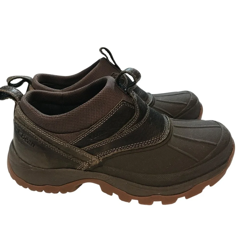 LL Bean Men Waterproof Low Ankle Boots Brown Pull On Outdoor‎ Size 7.5